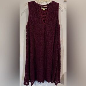 Wine lace dress